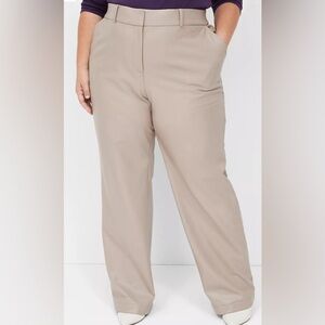 Faux Leather Straight Leg Pants by Lane Bryant in Taupe, size 20.